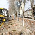 Partito l'abbattimento del muro del parking Tiziano